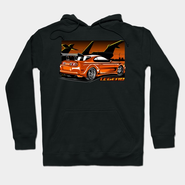 Toyota Supra Orange Hoodie by aredie19